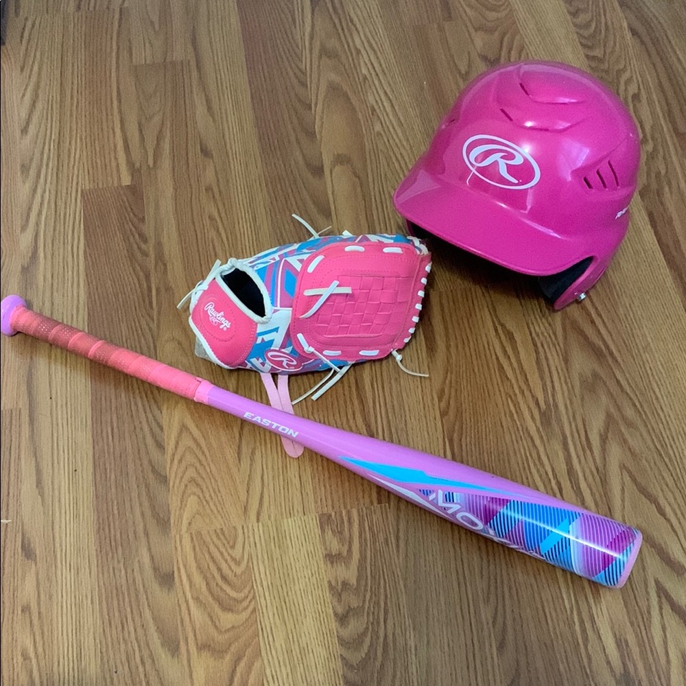 Rawlings Pink and Blue Baseball Gear